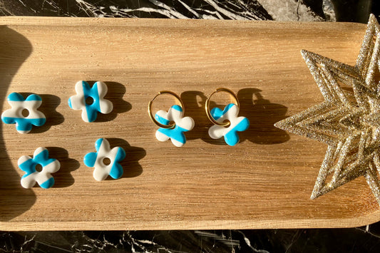 Pampilles Capucine - Rayures bleu turquoise