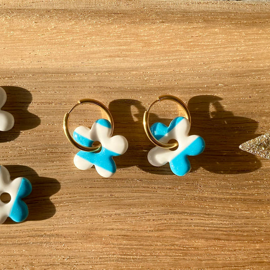 Pampilles Capucine - Rayures bleu turquoise